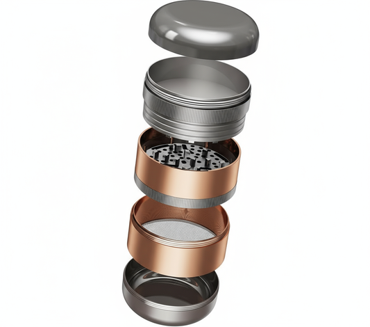 Product exploded view on white background