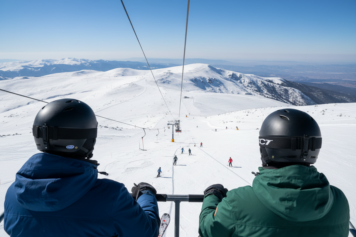זווית מהגב - רכבל הר החרמון