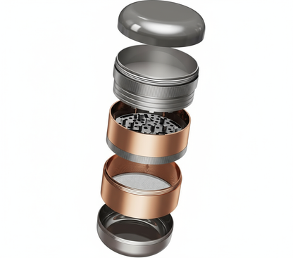 Product exploded view on white background